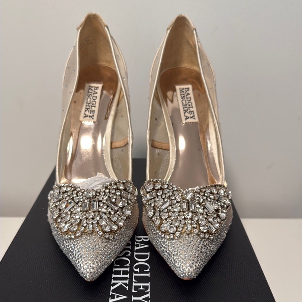 Badgley Mischka Glittering Silver Heels